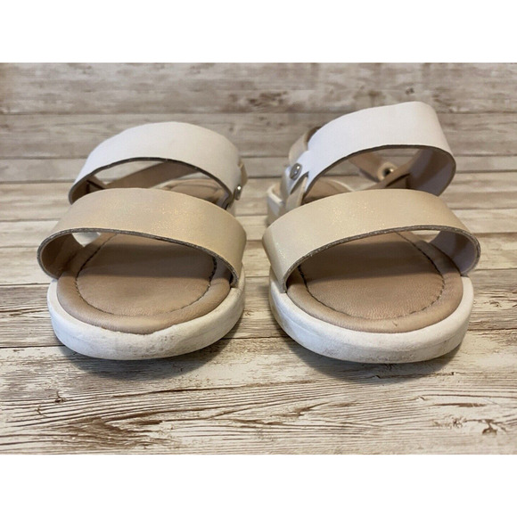 Guilias Palai Sandals Girls Pink Cream Size 8? Thick Straps Open Toe - Picture 2 of 12